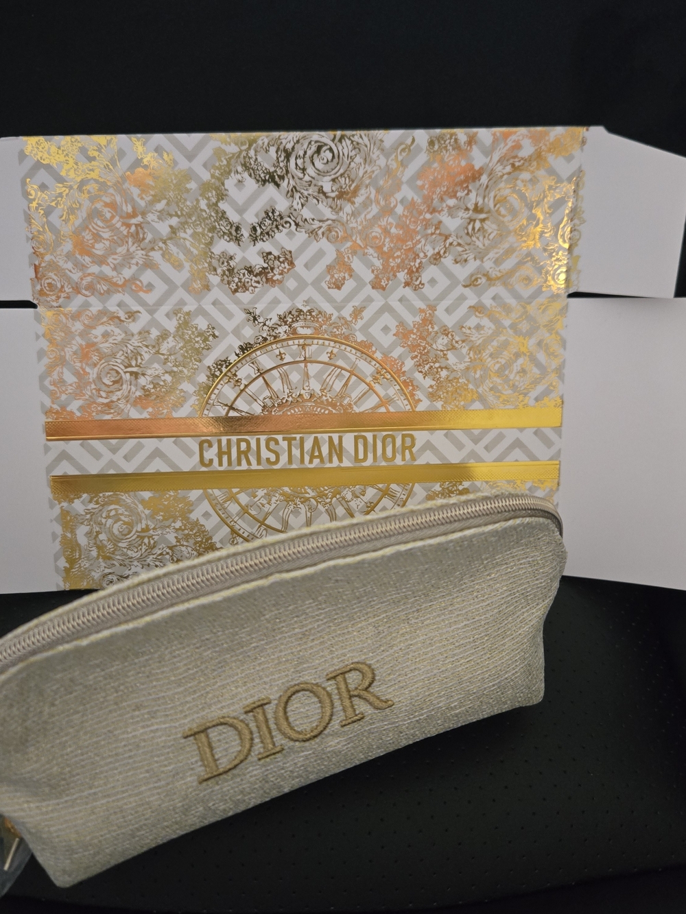 Dior Gold Cosmetic Pouch - Gold